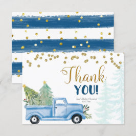 Carte de remerciements de Baby shower de camion bl