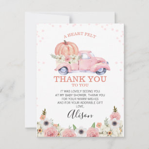 Carte de remerciements de Baby shower de camion Ci