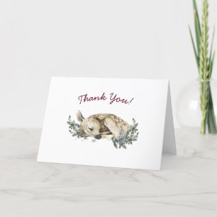 Carte de remerciements de Baby shower de cerfs d'h