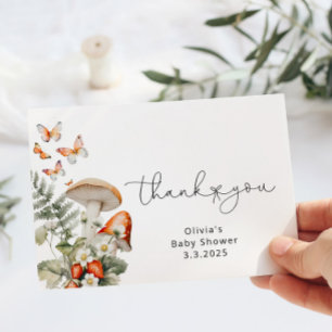 Carte de remerciements de baby shower de champigno