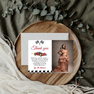 Carte de remerciements de Baby shower de course au