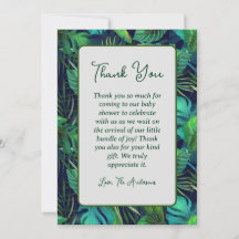 Carte de remerciements de Baby shower de feuilles