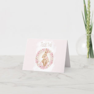 Carte de remerciements de Baby shower de fille ros