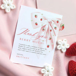 Carte de remerciements de Baby shower de fraises d