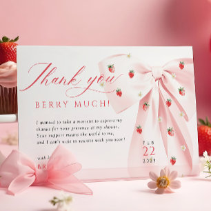 Carte de remerciements de Baby shower de fraises d