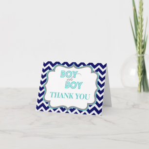 Carte de remerciements de baby shower de garçon oh