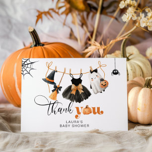 Carte de remerciements de baby shower de garde-rob
