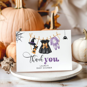 Carte de remerciements de baby shower de garde-rob