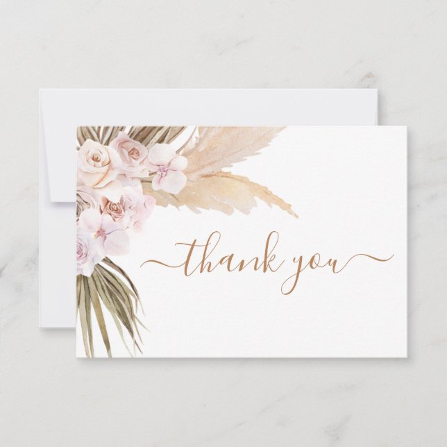 Carte de remerciements de baby shower de gazon Pam (Devant)
