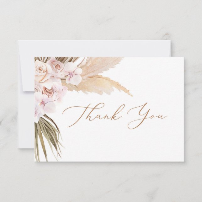 Carte de remerciements de baby shower de gazon Pam (Devant)