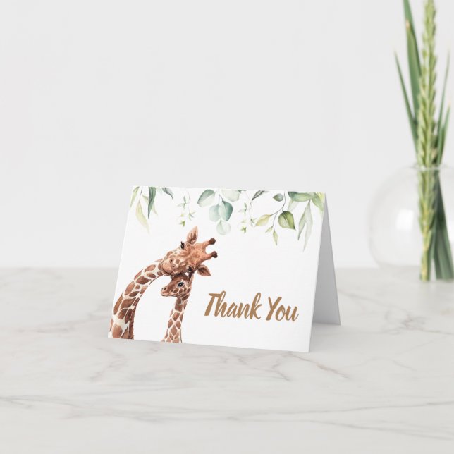 Carte de remerciements de Baby shower de Giraffe v (Devant)
