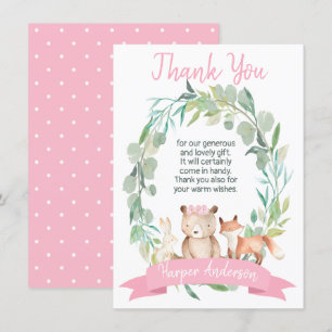 Carte de remerciements de baby shower de guirlande
