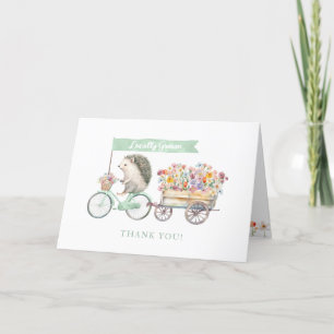 Carte de remerciements de Baby shower de hérisson
