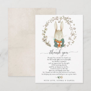 Carte de remerciements de Baby shower de lapin vin