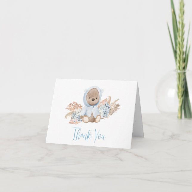 Carte de remerciements de Baby shower de l'ours de (Devant)