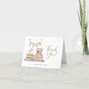 Carte de remerciements de Baby shower de l'ours en
