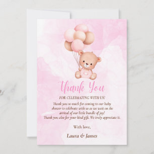 Carte de remerciements de Baby shower de mignonne 