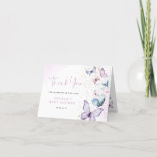 Carte de remerciements de Baby shower de papillon 