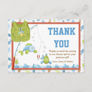 Carte de remerciements de baby shower de pêche