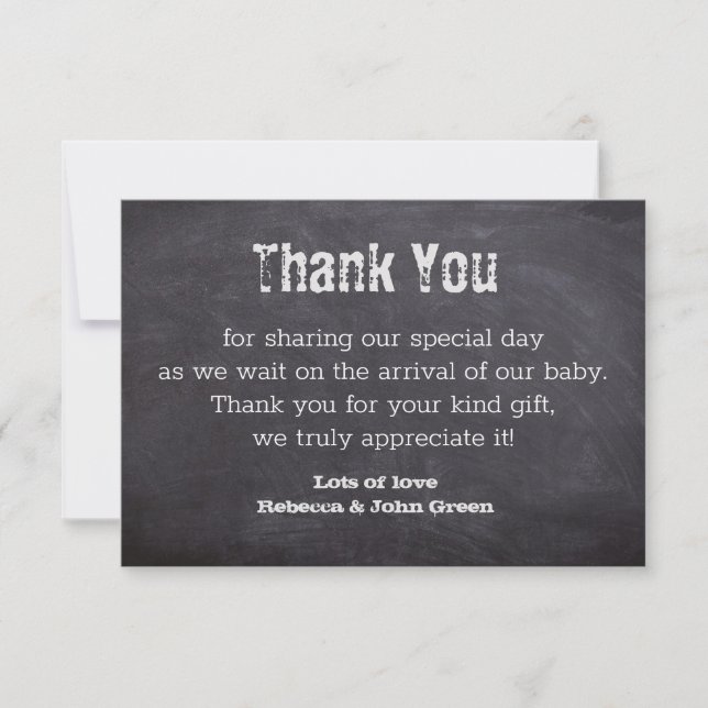 Carte de remerciements de Baby shower de tableau n (Devant)