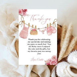 Carte de remerciements de Baby shower de vêtements