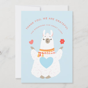 Carte de remerciements de Baby shower de Yoga Llam