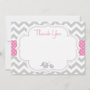 Carte de remerciements de baby shower d'éléphant