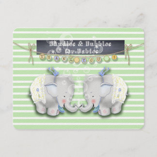 Carte de remerciements de baby shower d'éléphant