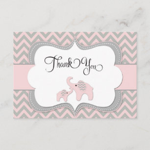 Carte de remerciements de baby shower d'éléphant