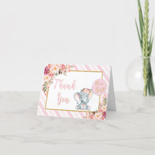 Carte de remerciements de Baby shower d'éléphants 
