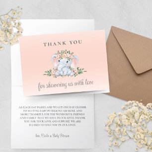 Carte de remerciements de Baby shower d'éléphants 