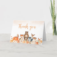 Carte de remerciements de Baby shower des animaux 