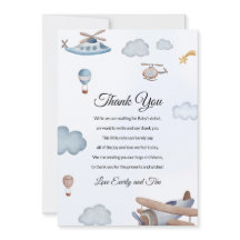 Carte de remerciements de Baby shower des nuages d