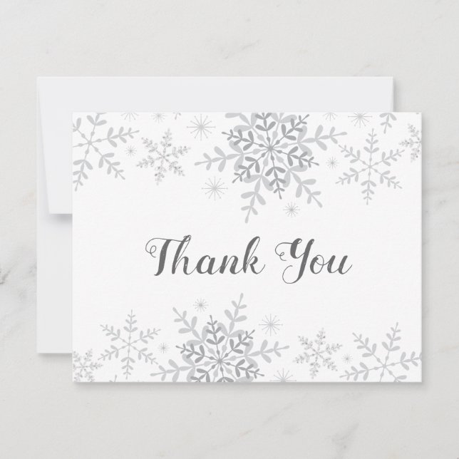 Carte de remerciements de baby shower d'hiver de (Devant)