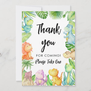Carte de remerciements de Baby shower Dinosaur