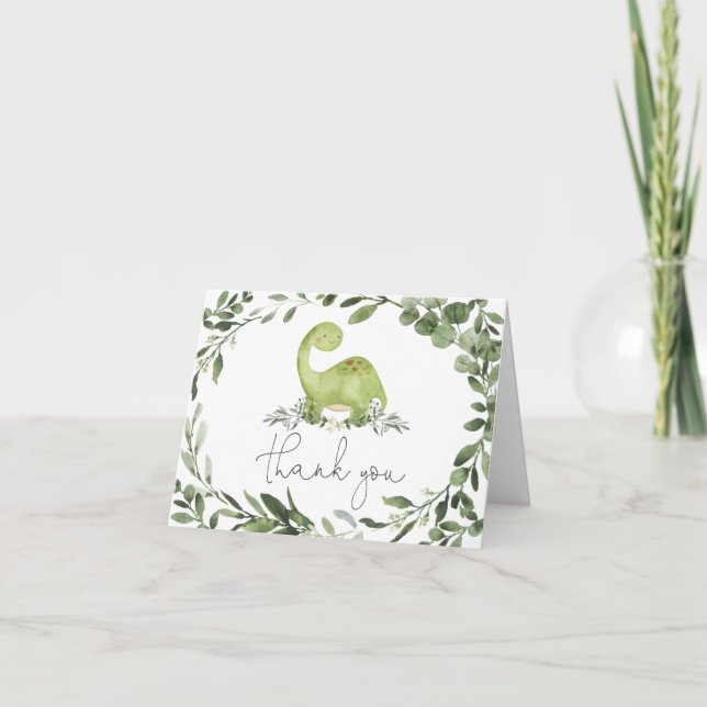 Carte de remerciements de Baby shower Dinosaur (Devant)