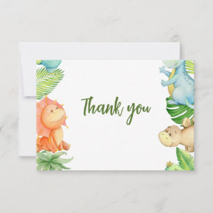Carte de remerciements de Baby shower Dinosaur