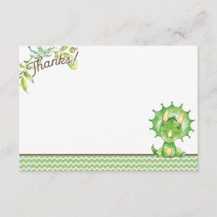 Carte de remerciements de Baby shower Dinosaur Ver