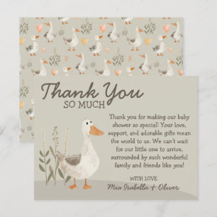 Carte de remerciements de Baby shower d'oie aquare