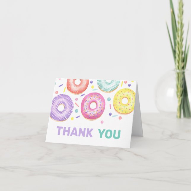 Carte de remerciements de Baby shower Donuts et Di (Devant)