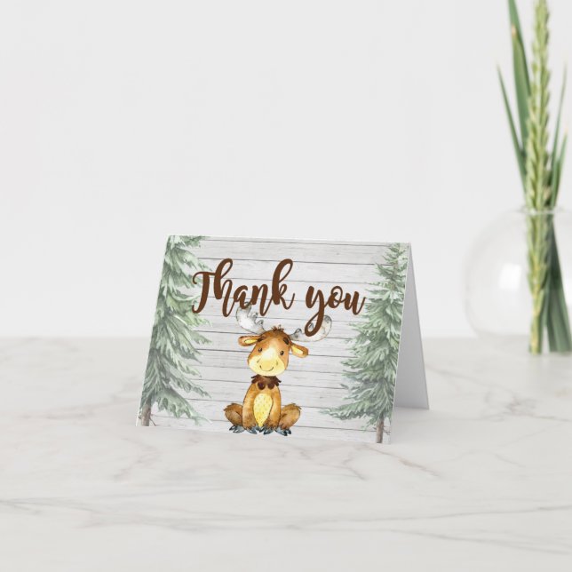 Carte de remerciements de Baby shower d'orignal ru (Devant)