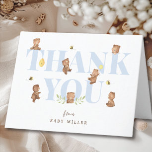 Carte de remerciements de Baby shower d'ours au mi