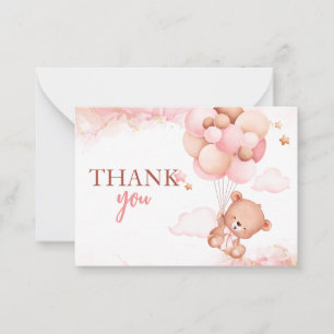 Carte de remerciements de Baby shower d'ours de Bo