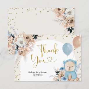 Carte de remerciements de Baby shower d'ours de sa