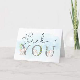 Carte de remerciements de Baby shower Elephant ver