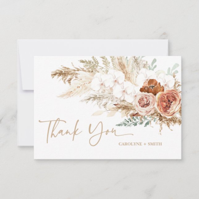 Carte de remerciements de Baby shower en herbe Pam (Devant)