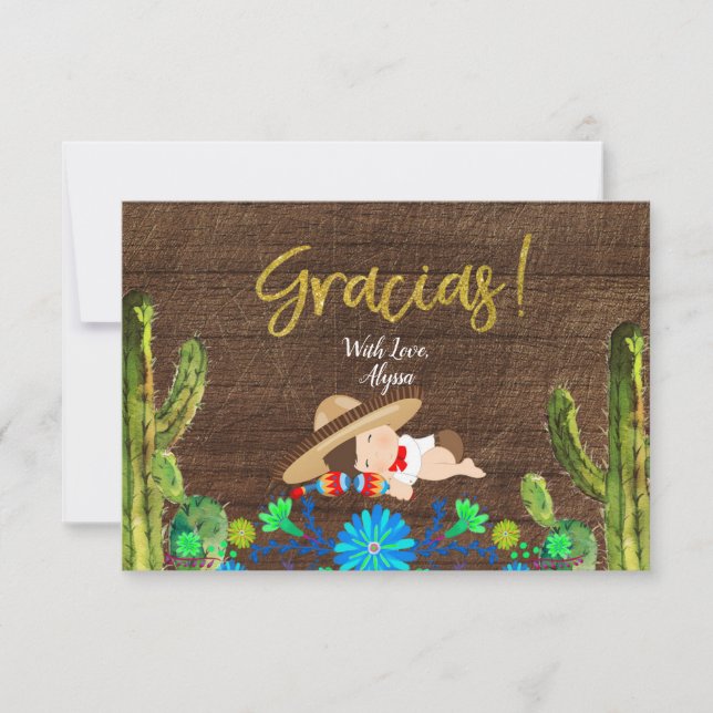 Carte de remerciements de Baby shower Fiesta Boy M (Devant)