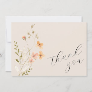 Carte de remerciements de Baby shower fleur sauvag