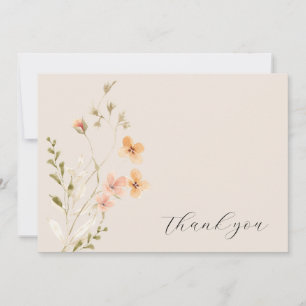 Carte de remerciements de Baby shower fleur sauvag