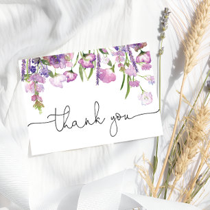 Carte de remerciements de Baby shower Fleur sauvag